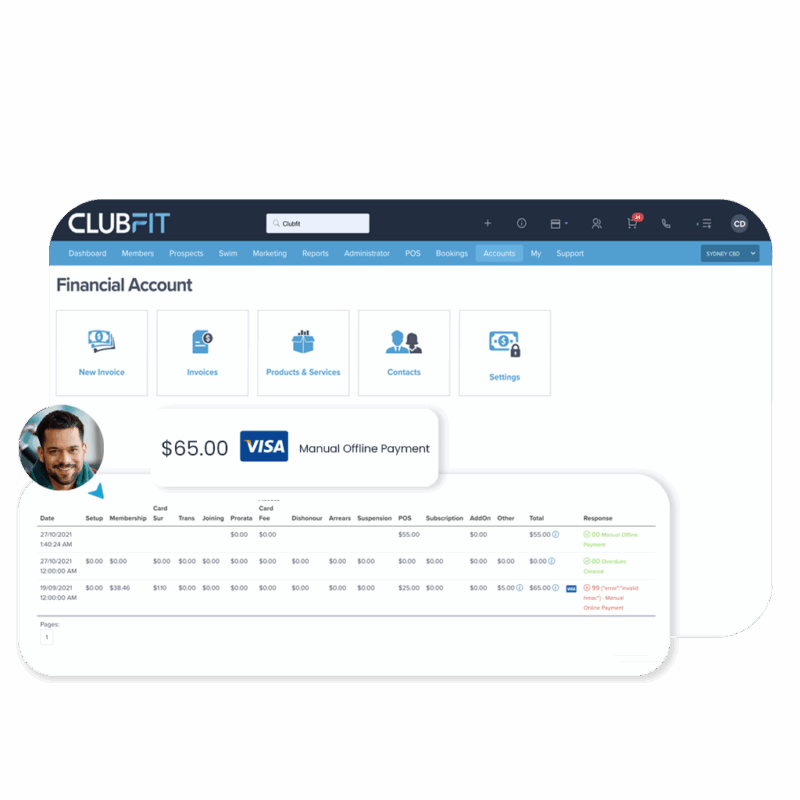 Integrated Member Billing - Clubfit Software