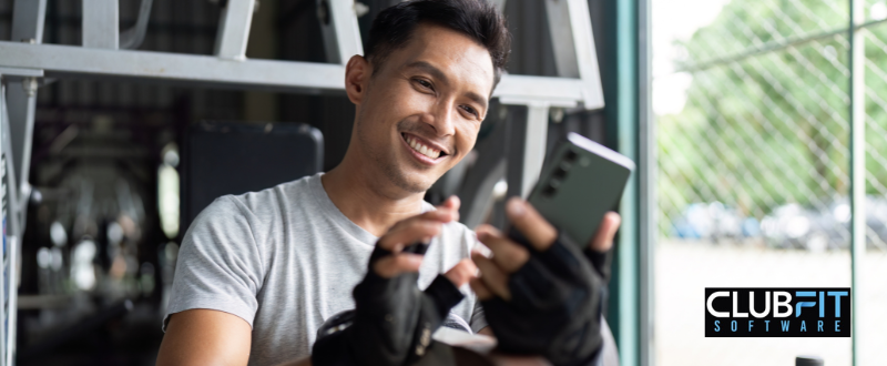 gym social media gym member posting on social media