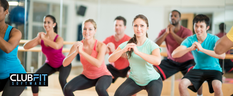a group of people in a fitness class