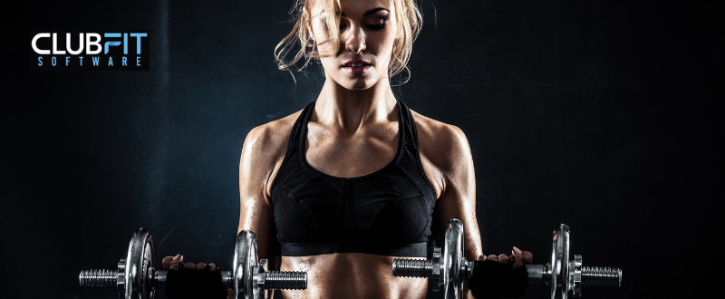 woman trains with weights