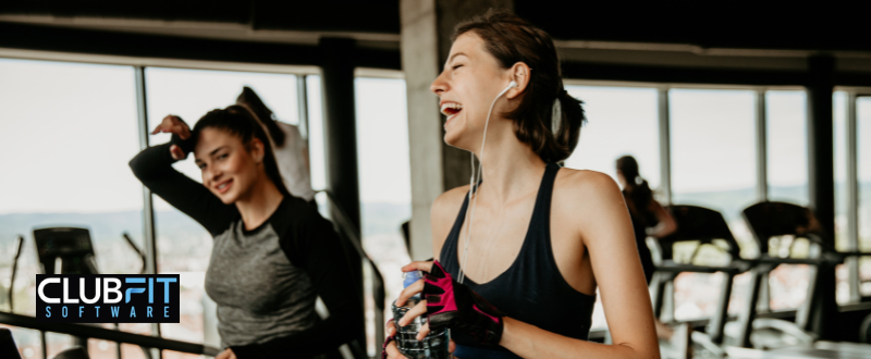 gym members training while having fun