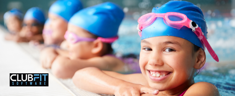 swim school students in pool