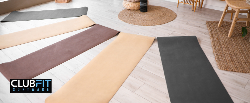 yoga mats laid down on studio floor