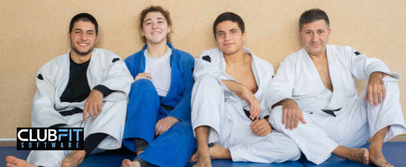 martial art dojo members resting martial art dojo members resting